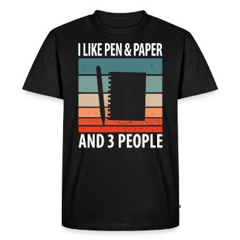 Pen & Paper - Men's Premium Organic T-Shirt - black - Front - Nico (187cm)