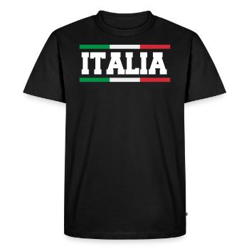 Italie Drapeau Italien Italia Fierté Italienne - T-shirt Premium bio Homme - noir - Devant - Nico (187cm)