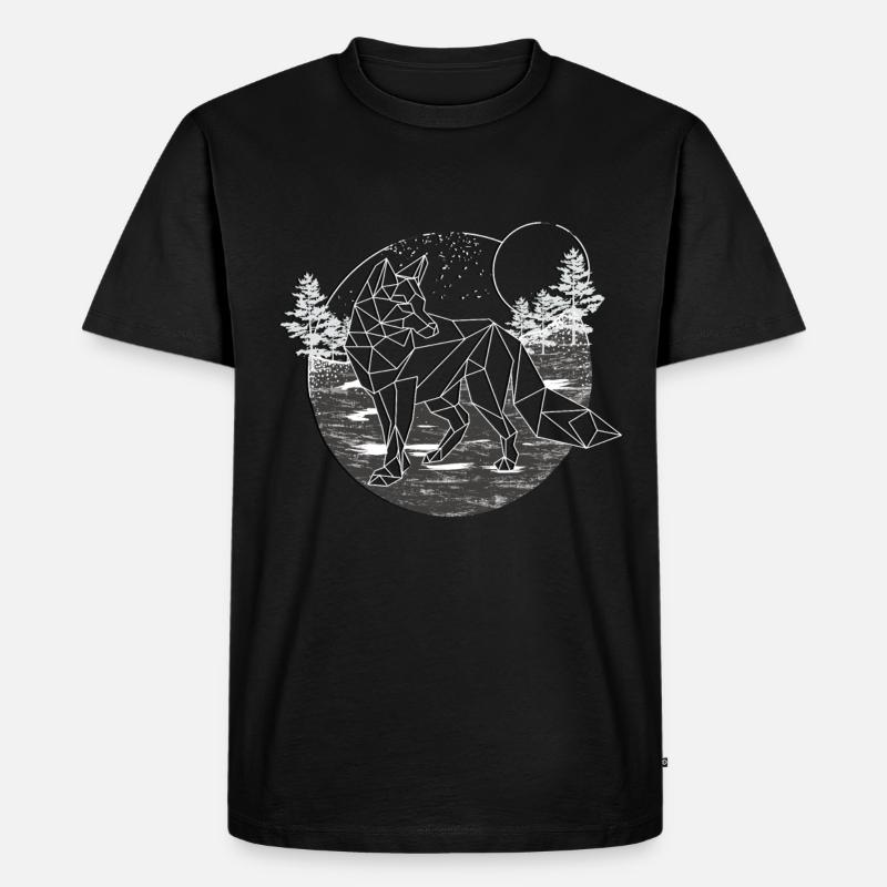 Fuchs Natur Berge - Männer Premium Bio T-Shirt - Schwarz