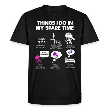 Costume de méduse Aquarium océanique - T-shirt Premium bio Homme - noir - Devant - Nico (187cm)