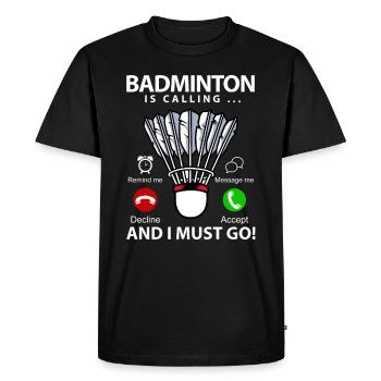 Drôle de pickleball Badminton Badminton Badminton - T-shirt Premium bio Homme - noir - Devant - Nico (187cm)