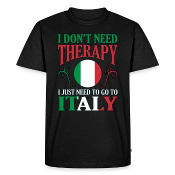 Italian Italy Flag Italia - Men's Premium Organic T-Shirt - black - Front - Nico (187cm)
