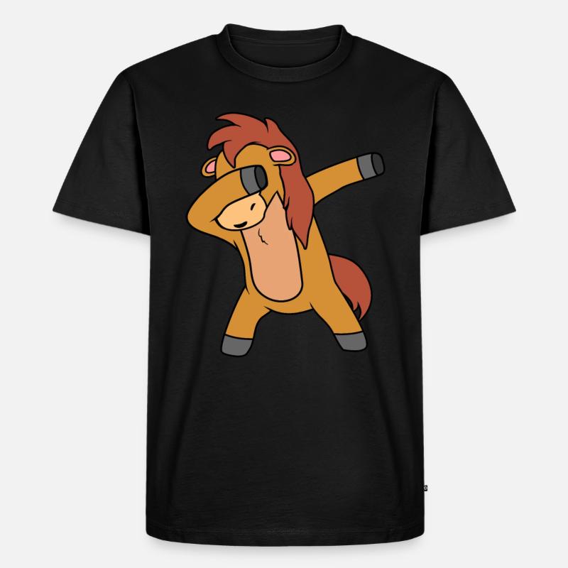 Pferd - Männer Premium Bio T-Shirt - Schwarz