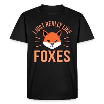 Fox - Men's Premium Organic T-Shirt - black - Front - Nico (187cm)