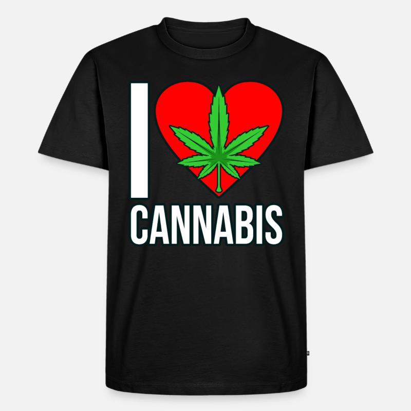 Cannabis - Männer Premium Bio T-Shirt - Schwarz