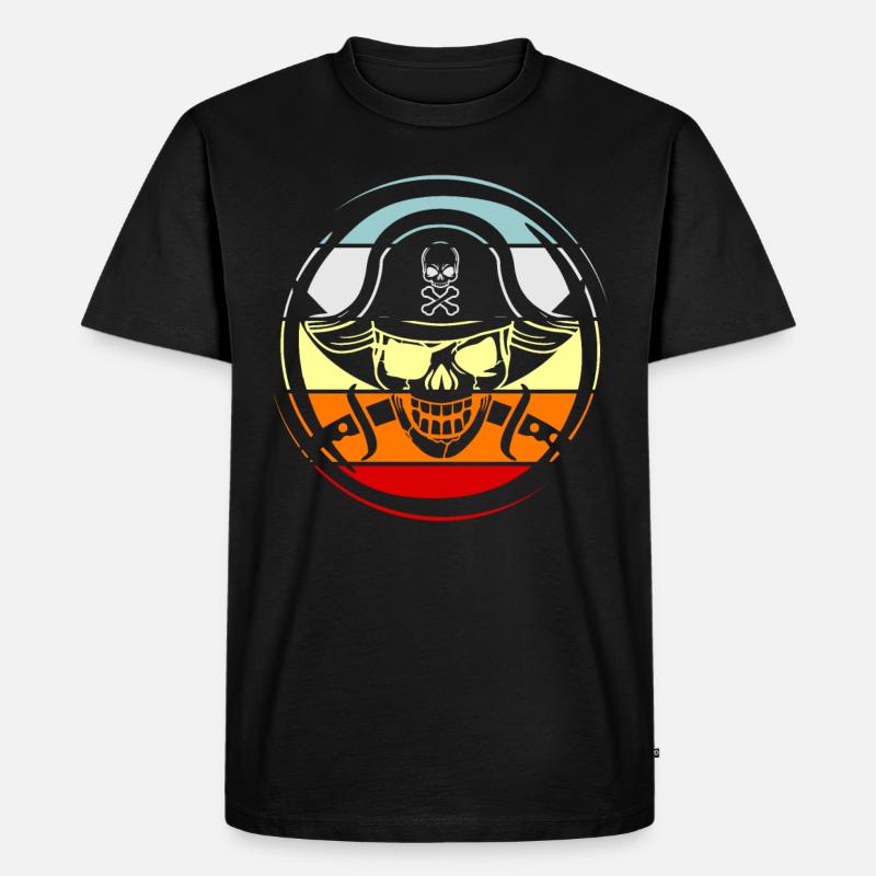 Pirat - Männer Premium Bio T-Shirt - Schwarz