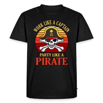 Pirate - Men's Premium Organic T-Shirt - black - Front - Nico (187cm)