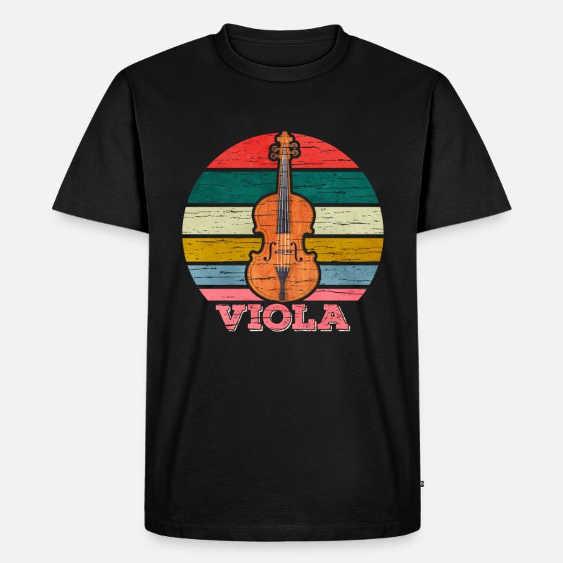 Viola - Männer Premium Bio T-Shirt - Schwarz