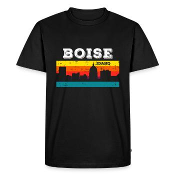 Boise Idaho - T-shirt Premium bio Homme - noir - Devant - Nico (187cm)