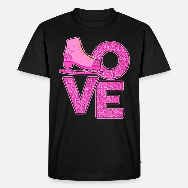 Eiskunstlauf - Männer Premium Bio T-Shirt - Schwarz