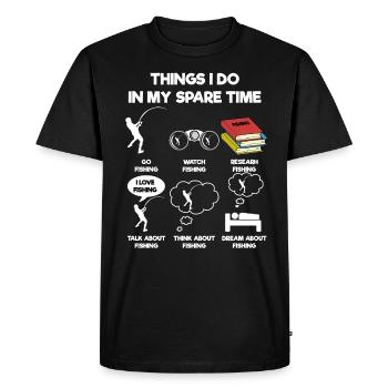Pêche - T-shirt Premium bio Homme - noir - Devant - Nico (187cm)
