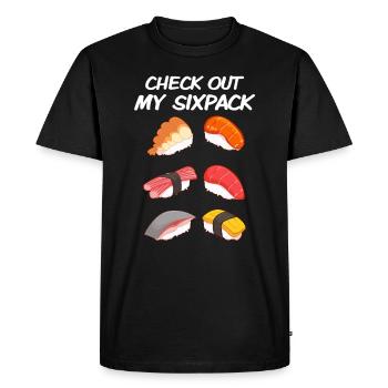 Six paquets de sushis - T-shirt Premium bio Homme - noir - Devant - Nico (187cm)