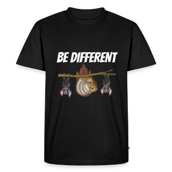 Owl bat - Men's Premium Organic T-Shirt - black - Front - Nico (187cm)