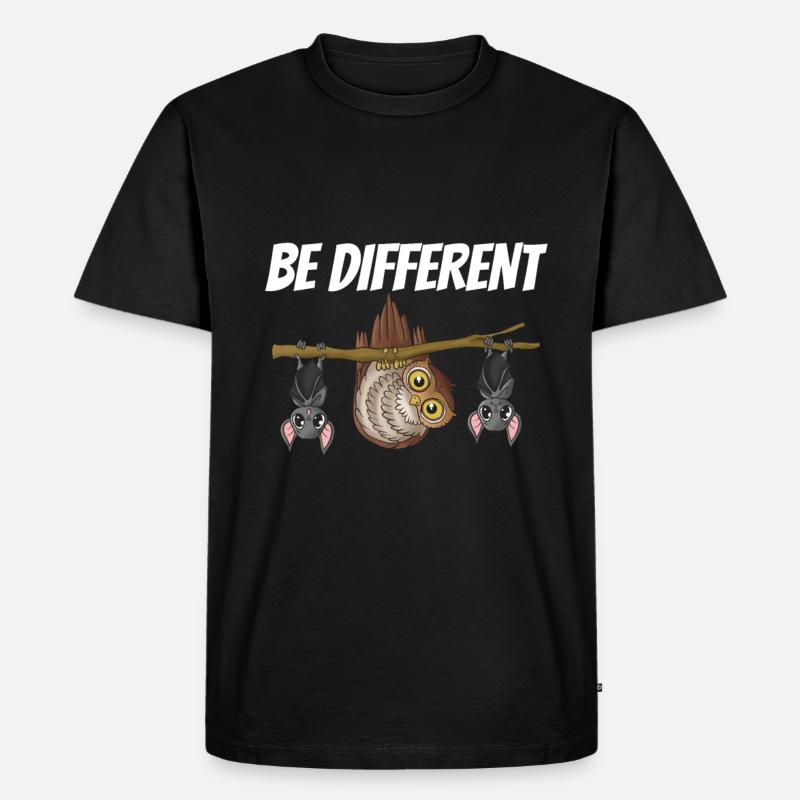 Eulenfledermaus - Männer Premium Bio T-Shirt - Schwarz