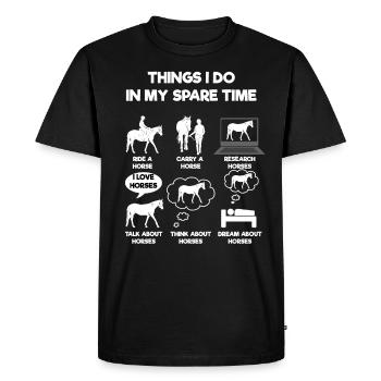Cheval - T-shirt Premium bio Homme - noir - Devant - Nico (187cm)