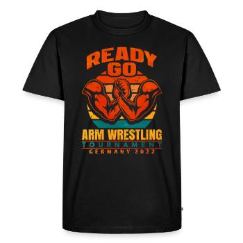 Arm wrestling - Men's Premium Organic T-Shirt - black - Front - Nico (187cm)