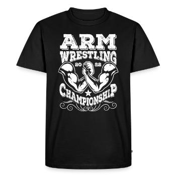 Arm wrestling - Men's Premium Organic T-Shirt - black - Front - Nico (187cm)
