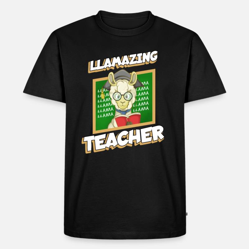 Lama-lehrer - Männer Premium Bio T-Shirt - Schwarz