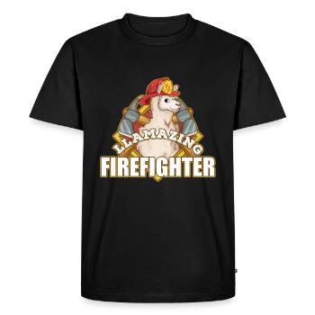 Fireman - Men's Premium Organic T-Shirt - black - Front - Nico (187cm)