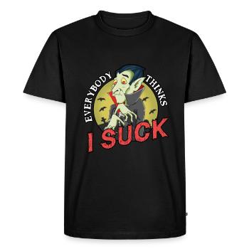 Humour - T-shirt Premium bio Homme - noir - Devant - Nico (187cm)