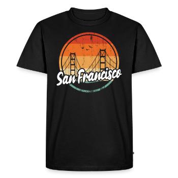 Pont du Golden Gate de San Francisco - T-shirt Premium bio Homme - noir - Devant - Nico (187cm)