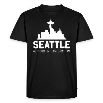 Seattle - T-shirt Premium bio Homme - noir - Devant - Nico (187cm)