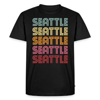 Seattle - T-shirt Premium bio Homme - noir - Devant - Nico (187cm)