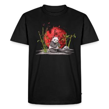 Panda - T-shirt Premium bio Homme - noir - Devant - Nico (187cm)