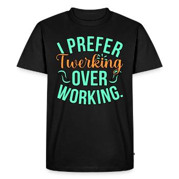 Twerking work - Men's Premium Organic T-Shirt - black - Front - Nico (187cm)