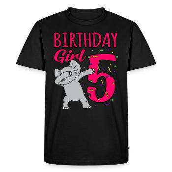 5th birthday - Men's Premium Organic T-Shirt - black - Front - Nico (187cm)