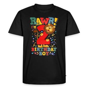 Lion Boy Anniversaire 2 - T-shirt Premium bio Homme - noir - Devant - Nico (187cm)