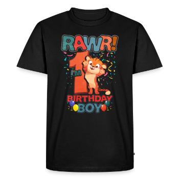 1er anniversaire - T-shirt Premium bio Homme - noir - Devant - Nico (187cm)