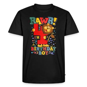 4th birthday - Men's Premium Organic T-Shirt - black - Front - Nico (187cm)
