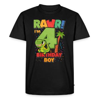 4th birthday - Men's Premium Organic T-Shirt - black - Front - Nico (187cm)