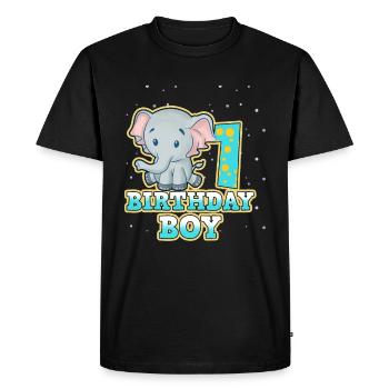 1er anniversaire - T-shirt Premium bio Homme - noir - Devant - Nico (187cm)
