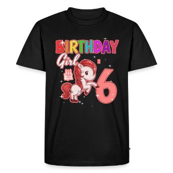 Anniversaire 6 - T-shirt Premium bio Homme - noir - Devant - Nico (187cm)