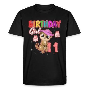 Birthday child 11 meerkats - Men's Premium Organic T-Shirt - black - Front - Nico (187cm)