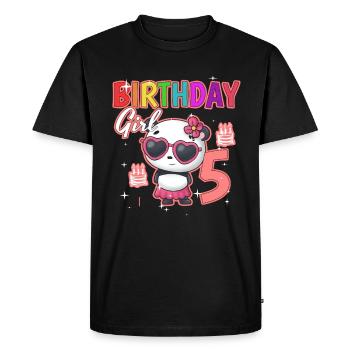 Anniversaire 5 - T-shirt Premium bio Homme - noir - Devant - Nico (187cm)