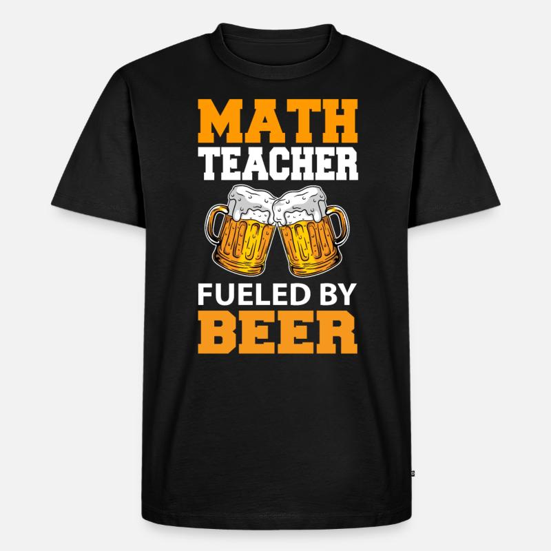 Mathelehrer Bier - Männer Premium Bio T-Shirt - Schwarz