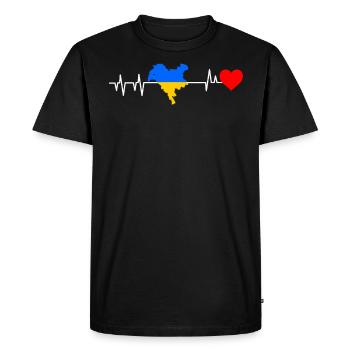 Kiev Heartbeat Cadeau - T-shirt Premium bio Homme - noir - Devant - Nico (187cm)