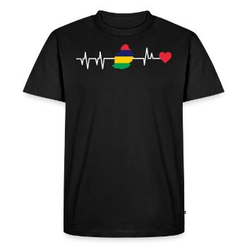 Mauritius Heartbeat Mauritius Gift - Men's Premium Organic T-Shirt - black - Front - Nico (187cm)