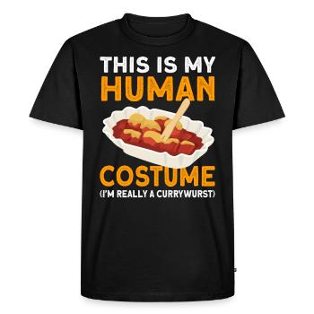 Currywurst Edible Sausage Gift - Men's Premium Organic T-Shirt - black - Front - Nico (187cm)