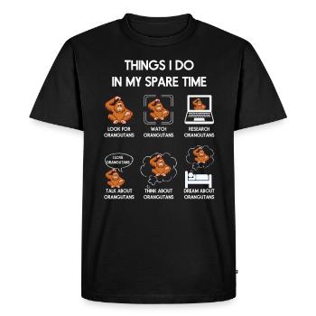Time Orangutans Gift - Men's Premium Organic T-Shirt - black - Front - Nico (187cm)