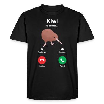 Kiwi bird calling gift - Men's Premium Organic T-Shirt - black - Front - Nico (187cm)
