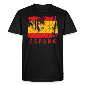 Espana espagne drapeau cadeau enraciné - T-shirt Premium bio Homme - noir - Devant - Nico (187cm)