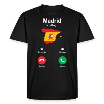 Madrid calls gift - Men's Premium Organic T-Shirt - black - Front - Nico (187cm)