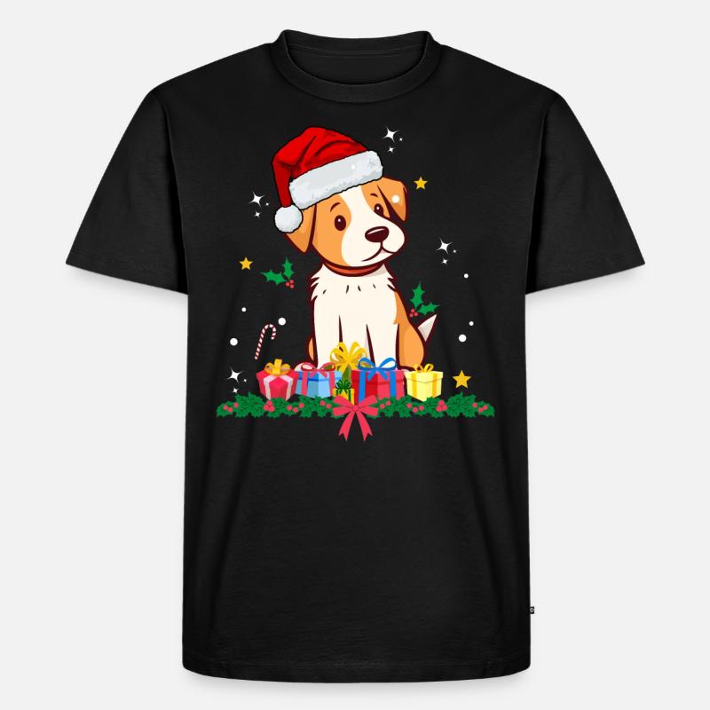 Hunde-Weihnachten - Männer Premium Bio T-Shirt - Schwarz