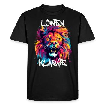 Graffiti Löwenklasse Grundschule Klassentier - Männer Premium Bio T-Shirt - Schwarz - Vorne - Nico (187cm)