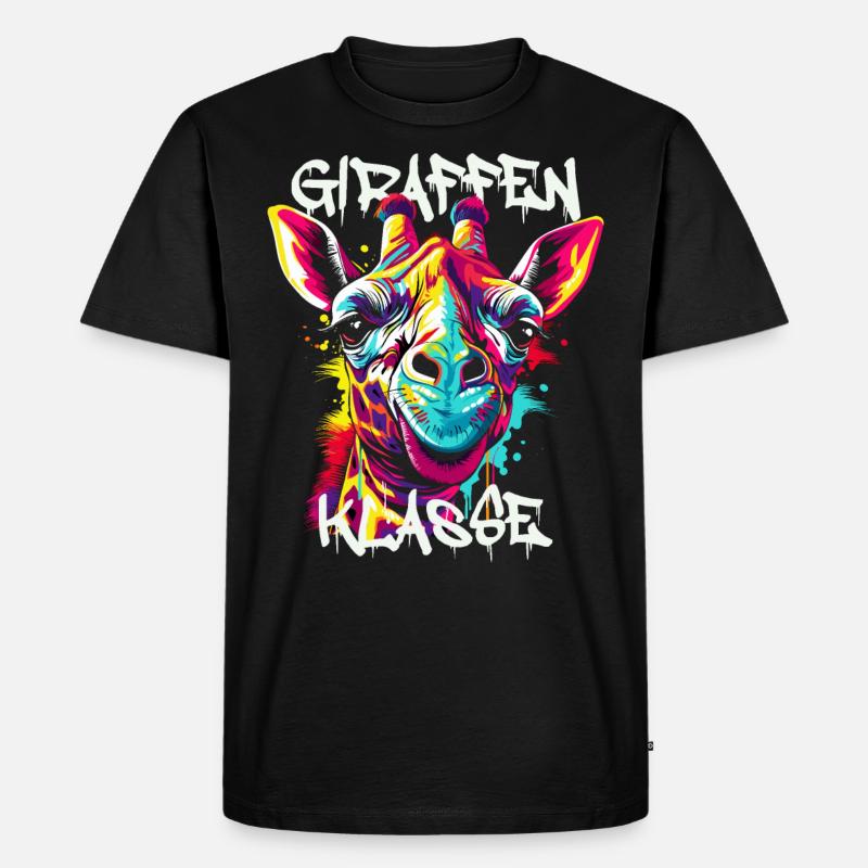 Graffiti Giraffenklasse Grundschule Klassentier - Männer Premium Bio T-Shirt - Schwarz