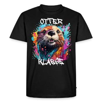 Graffiti Otterklasse Grundschule Klassentier Otter - Männer Premium Bio T-Shirt - Schwarz - Vorne - Nico (187cm)